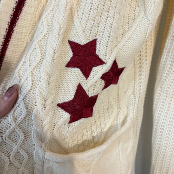 ⭐ Forever 21 Cream Knit Star Cardigan | Size S - Picture 2 of 4